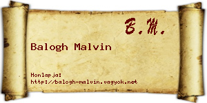 Balogh Malvin névjegykártya