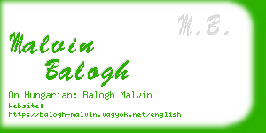 malvin balogh business card